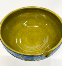 Load image into Gallery viewer, Wheel Thrown Pottery Yarn Bowl Sgraffito Monarch Butterflies Hand Painted