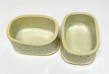 Load image into Gallery viewer, Hand Made Stoneware Pottery Herb Stripper Bowl Yellow Green Leaves Ceramic
