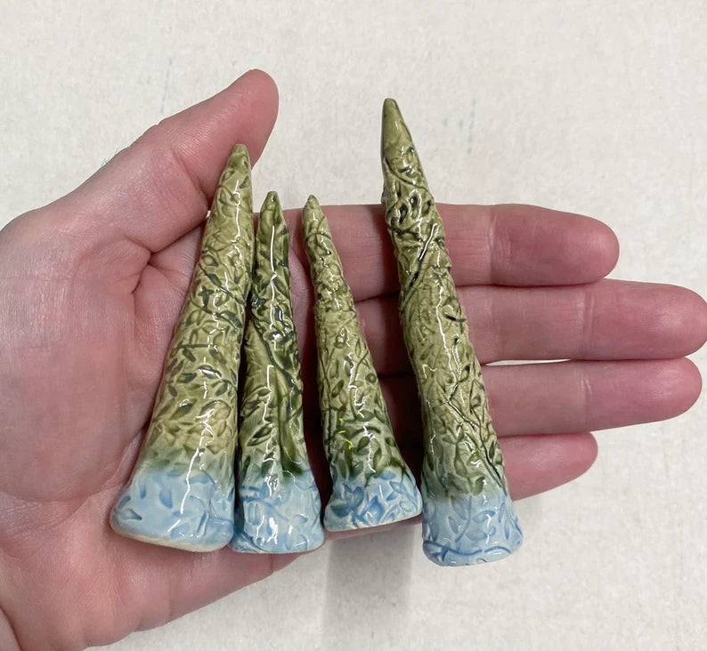 Mini Miniature Hand Made Pottery Ceramic Christmas Tree Trees Annie's
