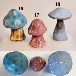 Hand Made Stoneware Clay Ceramic Mushroom Shroom Fairy Garden Cottagecore Assorted Styles sizes