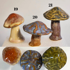 Hand Made Stoneware Clay Ceramic Mushroom Shroom Fairy Garden Cottagecore Assorted Styles sizes