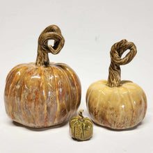Load image into Gallery viewer, Hand Made Ceramic Pottery Pumpkin Fall Decor Decoration Gold Rust
