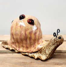 Load image into Gallery viewer, Hand Sculpted Ceramic Snail Figurine Whimsical Cottage Core Fine Art Decor