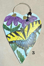 Load image into Gallery viewer, Hand Made Ceramic Heart Hand Painted Butterfly or Moth Wall Decor