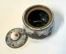 Load image into Gallery viewer, Wheel Thrown Ceramic Small Trinket Jar Ring Box Jewelry Jar Dresser Jar Walleye Sculpted Bobber