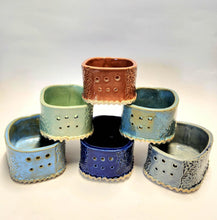 Load image into Gallery viewer, Hand Made Ceramic Stoneware Pottery Herb Stripper Bowl Assorted Colors