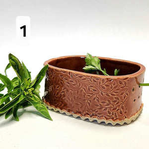 Hand Made Ceramic Stoneware Pottery Herb Stripper Bowl Assorted Colors
