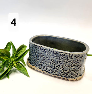 Hand Made Ceramic Stoneware Pottery Herb Stripper Bowl Assorted Colors