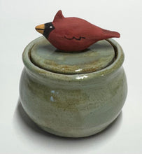Load image into Gallery viewer, Wheel Thrown Ceramic Small Covered Jar Ring Trinket Box Jewelry Jar Dresser Jar Sculpted Bowling Ball &amp; Pin Bowlers