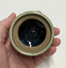 Load image into Gallery viewer, Wheel Thrown Ceramic Small Covered Jar Ring Trinket Box Jewelry Jar Dresser Jar Sculpted Bowling Ball &amp; Pin Bowlers