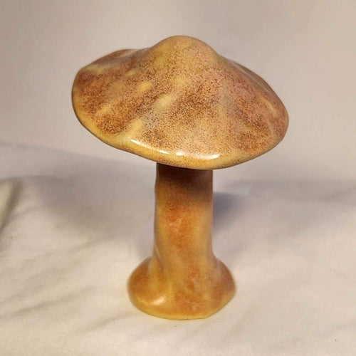 Hand Made Ceramic Stoneware Mushroom Mushrooms Cottage Core Fairy Garden Salmon Color