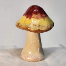 Load image into Gallery viewer, Hand Made Ceramic Stoneware Mushroom Mushrooms Fungi Cottage Core Fairy Garden Rust Yellow Cream