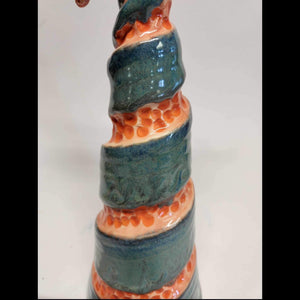 Stoneware Pottery Hand Built Christmas Tree Starfish Ocean Theme Costal