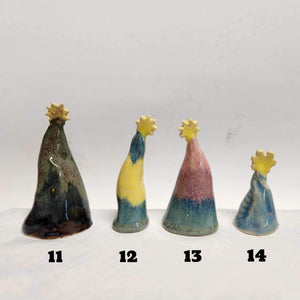 Ceramic Stoneware Hand Made Mini Miniature Christmas Tree Doll House Holiday Decorating