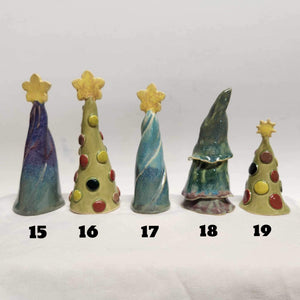 Ceramic Stoneware Hand Made Mini Miniature Christmas Tree Doll House Holiday Decorating