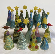 Load image into Gallery viewer, Ceramic Stoneware Hand Made Mini Miniature Christmas Tree Doll House Holiday Decorating