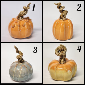Hand Made Small Ceramic Pottery Pumpkin Fall Decor Decoration Various Colors to Choose From