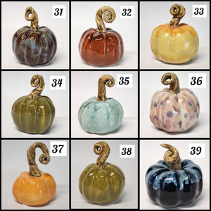Hand Made Medium Ceramic Pottery Pumpkin Fall Decor Decoration Various Colors to Choose From