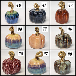 Hand Made Medium Ceramic Pottery Pumpkin Fall Decor Decoration Various Colors to Choose From