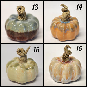 Hand Made Small Ceramic Pottery Pumpkin Fall Decor Decoration Various Colors to Choose From