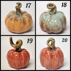 Hand Made Small Ceramic Pottery Pumpkin Fall Decor Decoration Various Colors to Choose From