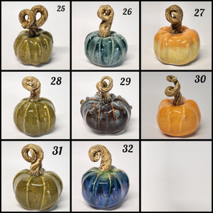 Hand Made Small Ceramic Pottery Pumpkin Fall Decor Decoration Various Colors to Choose From