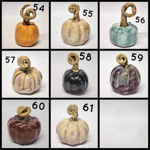 Hand Made Medium Ceramic Pottery Pumpkin Fall Decor Decoration Various Colors to Choose From
