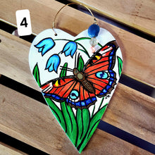 Load image into Gallery viewer, Hand Made Ceramic Heart Hand Painted Butterfly or Moth Wall Decor