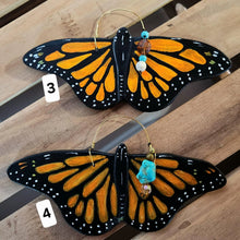 Load image into Gallery viewer, Hand Made Stoneware Pottery Monarch Butterfly Ornament Wall Decor Ceramic Hand Painted