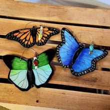 Load image into Gallery viewer, Hand Made Stoneware Pottery Monarch Butterfly Ornament Wall Decor Ceramic Hand Painted