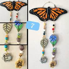 Load image into Gallery viewer, Hand Made Painted Ceramic Butterfly Flowers Mushroom Colorful Boho Wall Hanging Beads