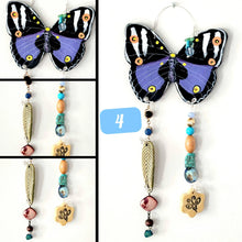 Load image into Gallery viewer, Hand Made Painted Ceramic Butterfly Flowers Mushroom Colorful Boho Wall Hanging Beads