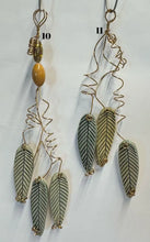 Load image into Gallery viewer, 3 Hand Made Ceramic Leaves Curled Copper Wire Wall Hanging Ornament Ginkgo &amp; others