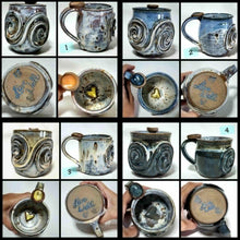 Load image into Gallery viewer, Wheel Thrown Stoneware Pottery Large Coffee Tea Original Calming Mug Cup with Worry Stone