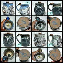 Load image into Gallery viewer, Wheel Thrown Stoneware Pottery Large Coffee Tea Original Calming Mug Cup with Worry Stone