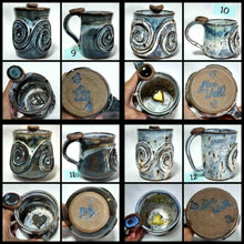 Load image into Gallery viewer, Wheel Thrown Stoneware Pottery Large Coffee Tea Original Calming Mug Cup with Worry Stone