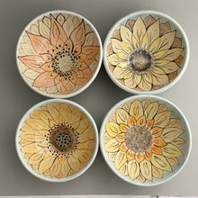 Load image into Gallery viewer, Wheel Thrown Stoneware Cereal Soup Ice Cream Bowl Hand Painted Sunflower