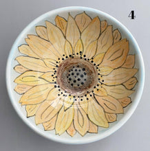 Load image into Gallery viewer, Wheel Thrown Stoneware Cereal Soup Ice Cream Bowl Hand Painted Sunflower