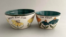 Load image into Gallery viewer, 2 Wheel Thrown Stoneware Small Bowls Cone Flower Black Eyed Susan