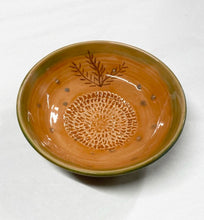 Load image into Gallery viewer, Wheel Thrown Stoneware Garlic Grater Bowl Dish Coral Green Blue Hand Made