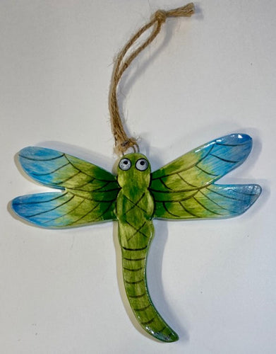 Hand Made Stoneware Pottery Dragonfly Small Wall Hanger Ceramic
