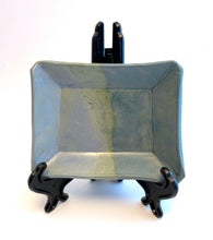 Load image into Gallery viewer, Rectangle Soap Dish Trinket Dish Spoon Rest Blue OOAK Stoneware Pottery