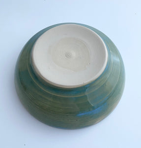 Wheel Thrown Stoneware Garlic Grater Bowl Dish Gray Blue & Green Hand Made #1