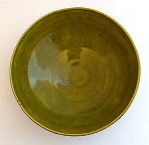 Wheel Thrown Stoneware Cereal Soup Ice Cream Dip Bowl Purple Olive Green