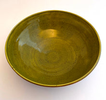 Load image into Gallery viewer, Wheel Thrown Stoneware Cereal Soup Ice Cream Dip Bowl Purple Olive Green