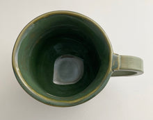 Load image into Gallery viewer, Hand Built Stoneware Pottery Coffee Tea Mug Cup 12 oz. Leaves Botanical Blue Green