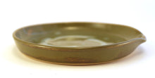 Load image into Gallery viewer, Wheel Thrown Stoneware Pottery Spoon Rest Green Aqua OOAK