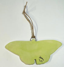 Load image into Gallery viewer, Hand Made Stoneware Pottery Butterfly Ornament Ceramic Yellow Glitter
