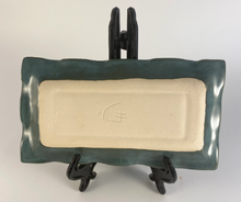 Load image into Gallery viewer, Hand Made Stoneware Pottery Ceramic Butter Dish Tray Blue Green