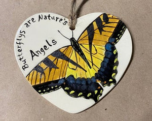 Stoneware Pottery Eastern Tiger Swallowtail Butterfly Natures Angel Small Wall Hanger